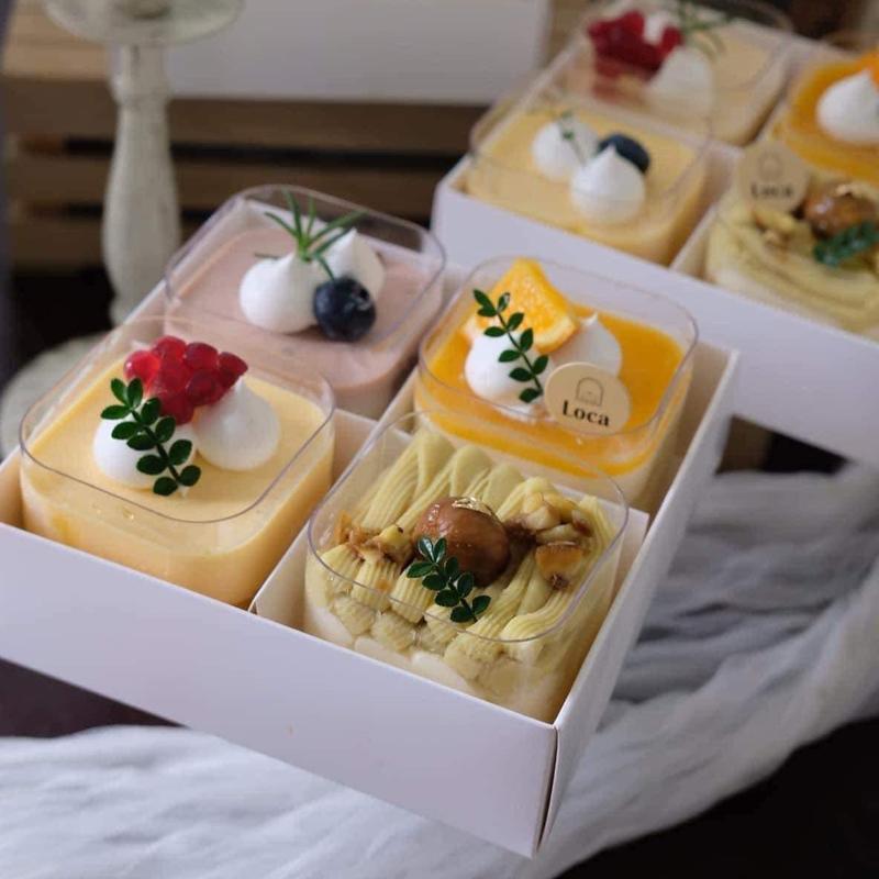 Sét 10 Cốc đựng bánh panacotta, bánh lạnh hình vuông - tròn 2