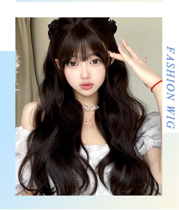 Product Introduction of Wig Female Long Hair Big Wave Long Curly Hair Full-Head Wig Female Lolita Wig Natural Internet Celebrity Wig Sheath Female New 10