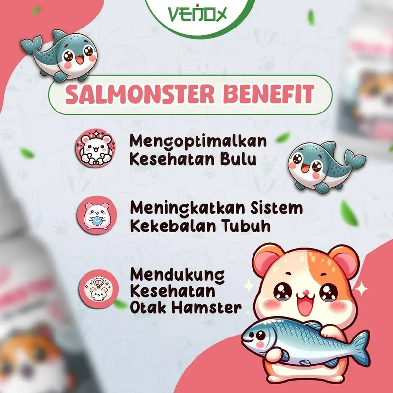 Salmonster Vitamin Hamster Minyak Ikan Salmon Fish Oil Bulu Kulit Imun 1