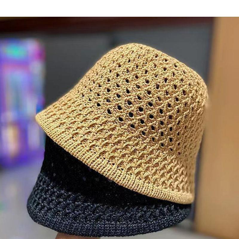 Product Introduction of 1157Fashion Luxury Women's Summer Straw Bucket Hat - Wide Brim, Foldable, Hollow, Sun Visor#FashionHat #SummerStyle #WomenFashion bucket hat 8