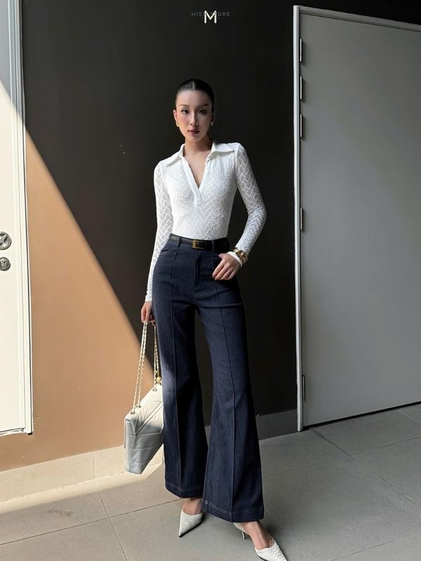  MIEN STORE Quần Jeans nữ ống suông loe công sở Lisa Women 1 Pants 