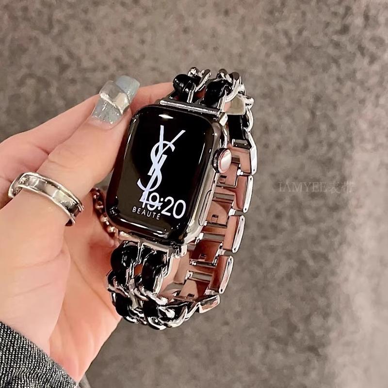 Genuine Leather Watch Straps for iWatch 10 9 8 7 6 SE 5 4 3 21Metal Double D Women's Elegant Watch Band 49mm 38mm 40mm 41mm 42mm 44mm 45mm for iwatch Bracelet 0