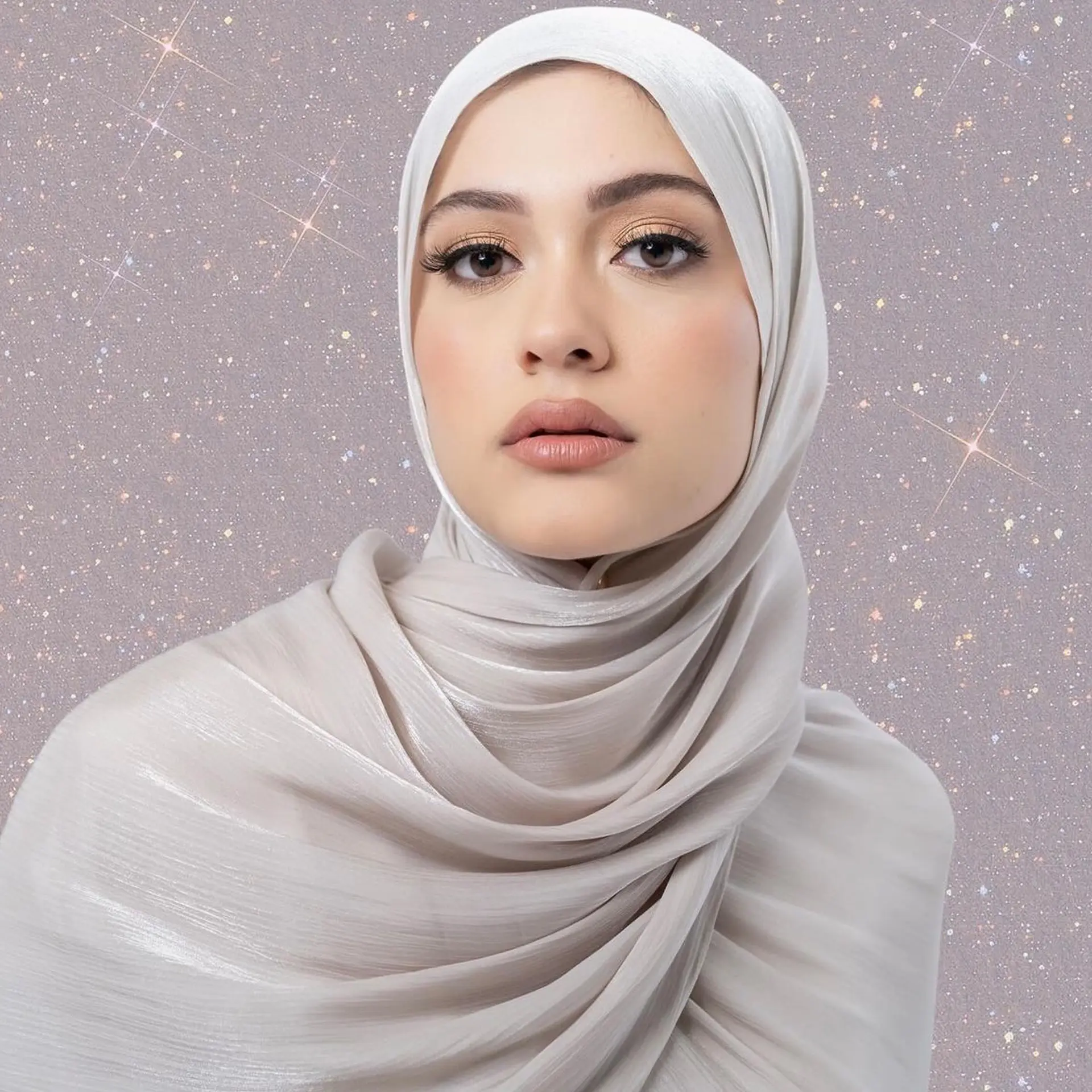 New Breathable Cool Island Satin Scarf Smooth Crepe Long Towel Shimmer Shawl Bright Silk Hijab Long Shawl Women