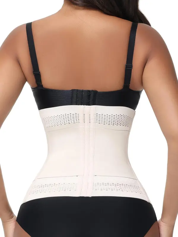 Women's Solid Color Hook & Eye Closure Waist Trainer, Breathable Comfortable Tummy Control Shaper, Waist Cincher for Women 5