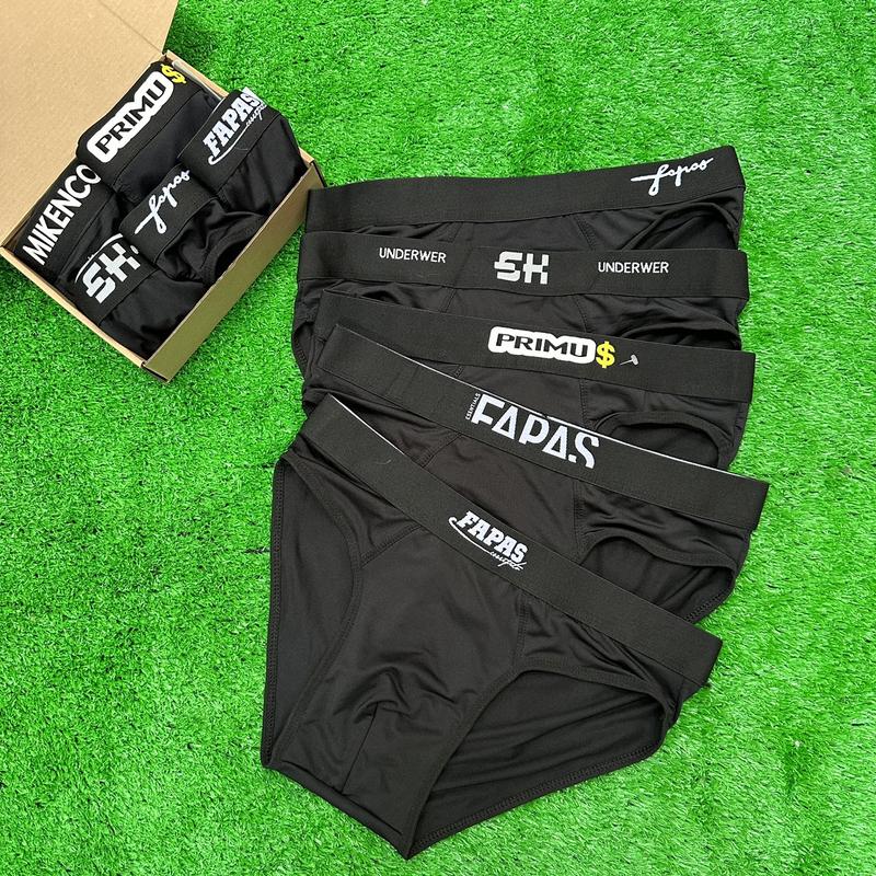 Combo 3,4,5 Quần Sịp tam giác full đen, Quần lót nam thun lạnh co dãn kháng khuẩn