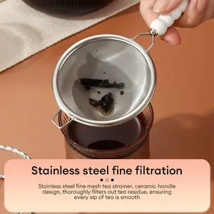 Saringan Teh Stainless Steel, Infuser Teh, Set Teh, Aksesoris, Saringan Teh, Layar Filter Keramik