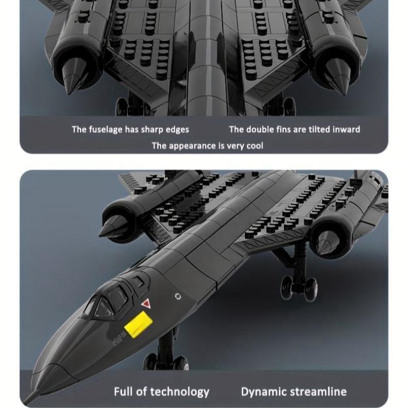 Air Force Blackbird Reconnaissance Airplane Building Block Model, Fighter Assembling Toy, Building Block Model for Kids & Adults 5