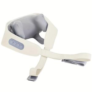 ワイヤレスネック＆ショルダーマッサージャー、5Dシアーツゥ＆2段階加熱機能付き、USB-C急速充電対応、男女兼用マッサージ器