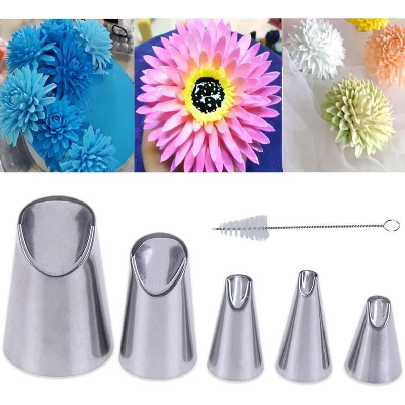 6 count Flower Piping Tips Rose Petal Pastry Tips, large piping tips ...