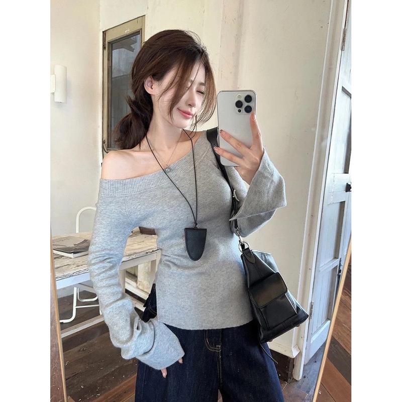 Áo kiểu lệch vai tà xẻ dễ thương siêu xinh cho nữ hot trend Top