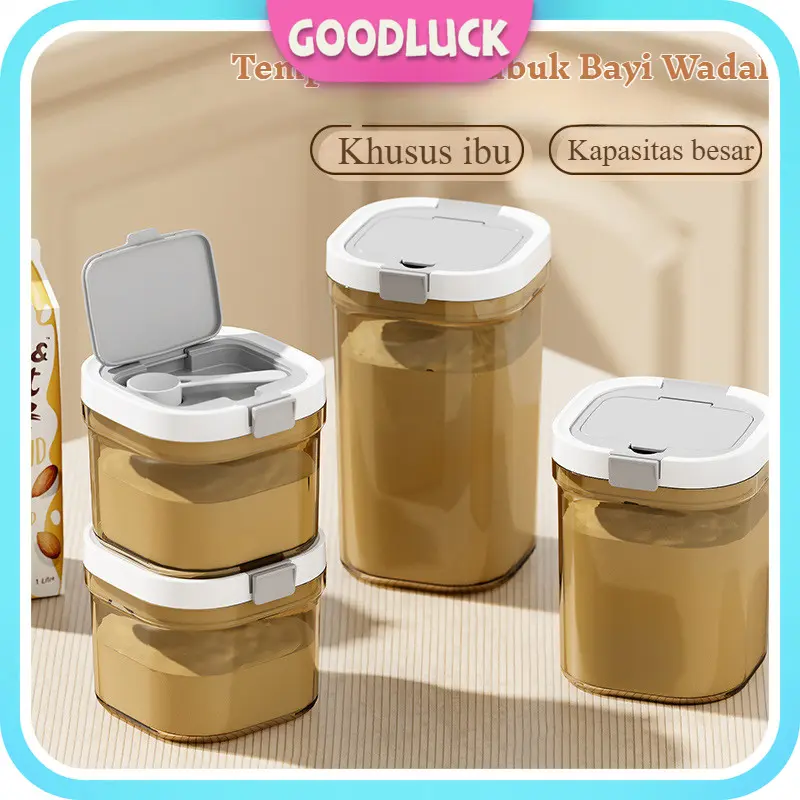 【Ready】1800/1300/800ML BPA Free Food Grade Tempat Susu Bubuk Bayi Wadah Makanan Tertutup Vakum Wadah Penyimpanan Yang Dapat