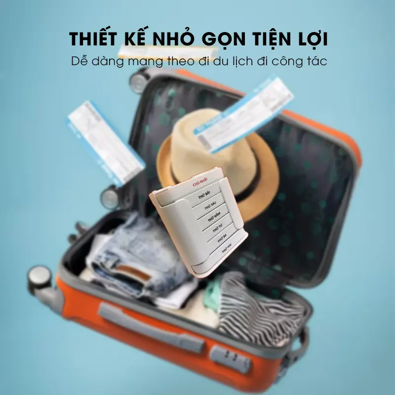 [LADOHOME] Hộp chia thuốc 3 buổi 7 ngày LH-2037 nhỏ gọn tiện dụng mang theo đi học du lịch công tác 5