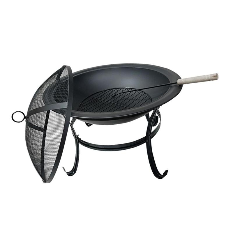 Fire Bowl Metal Grate Wood Burning Firepit for Garden Outside Beach 1
