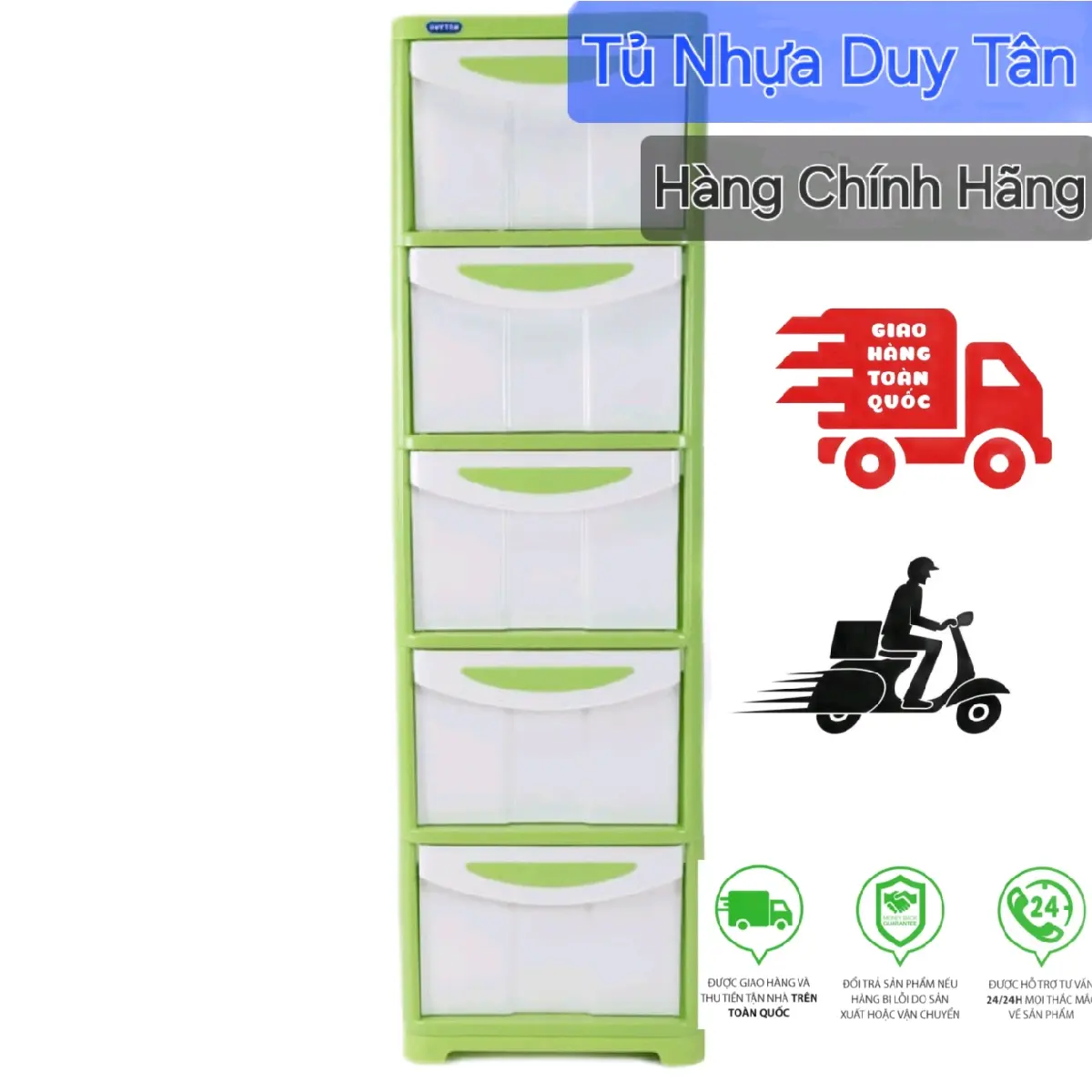 Tủ Nhựa Duy Tân - Tủ Lớn 5 Ngăn - Hàng chính hãng. Nhựa dẻo siêu bền