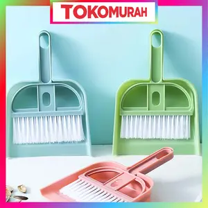 Sapu Mini Set DustPan Serok Cikrak Kecil Kebersihan Karpet Mobil Meja Laptop