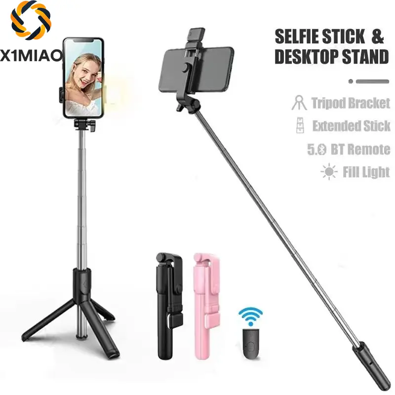 Gậy Chụp Ảnh Tự Sướng, Giá Chân Đế Điện Thoại Không Dây, Tripod Với Đèn Bluetooth Từ Xa, Tripod Có Thể Mở Rộng, Tương Thích Với iPhone Và Điện Thoại Di Động, Thích Hợp Để Phát sóng Trực Tiếp Tiktok
