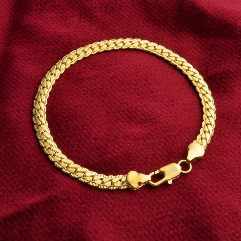 Product Introduction of 18k Gold Adjustable Bracelet for Women Fashion Elegant Cuff Chain Side Bangle for Lady Girls Couple Creative Birthday Gifts 19