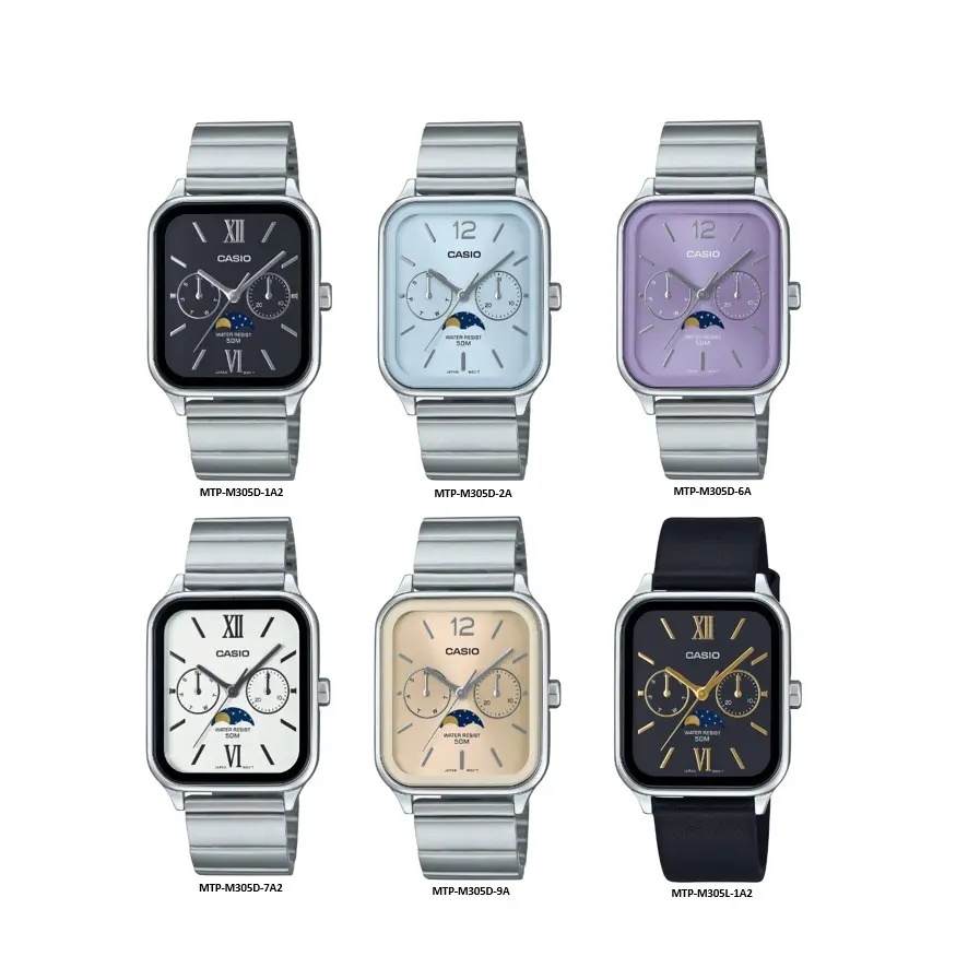 Watchwagon MTD-M305D Moon Phase Analog Quartz Watch mtp-m305d-1a2 mtp-m305d-2a mtp-m305d-7a2 mtp-m305l-1a2 mtp-m305