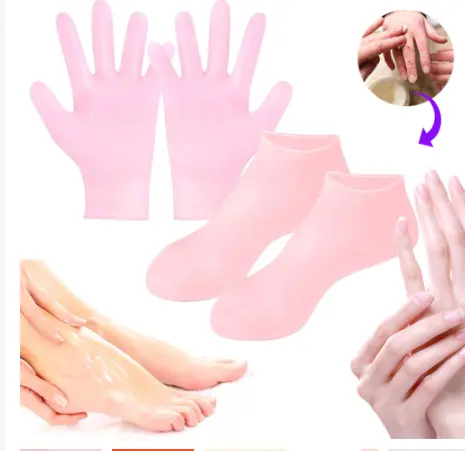 [tất silicone] Cặp Tất vớ găng tay gel silicone dưỡng ẩm chống nứt nẻ chăm sóc bàn chân , tay cho nam nữ