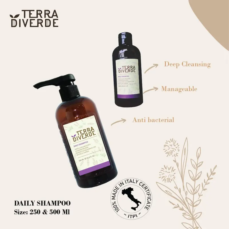 Terra Diverde Daily Shampoo (Shampoo Antibakterial & Anti Rontok) Conditioner Ketombe 1
