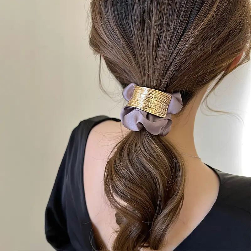 European and American Style Metal Arch Large Intestine Hair Tie Simple Bun Hair Rope Ponytail Hair Band Wholesale Hair Accessories