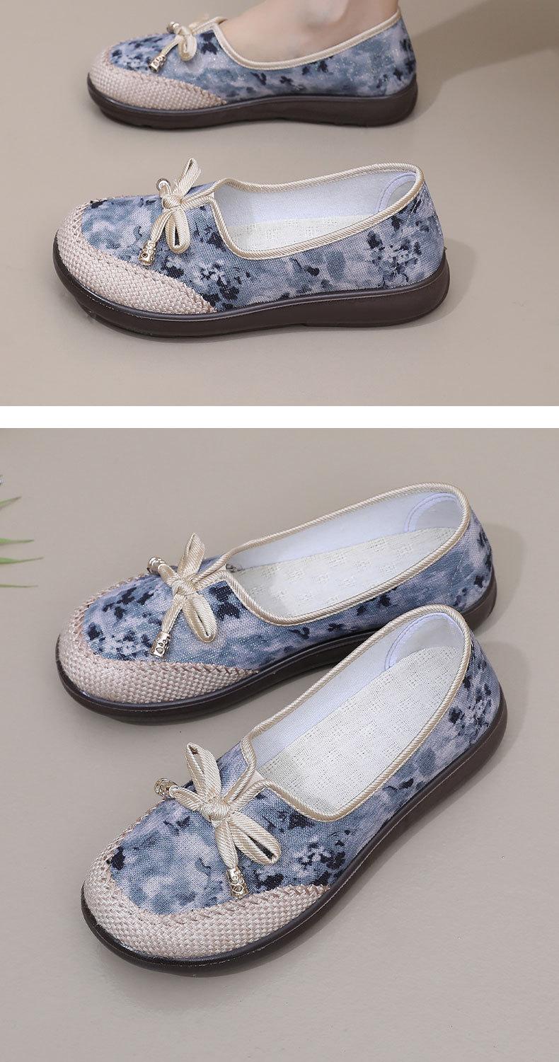 Product Introduction of Women's New Versatile Shoes for Spring and Autumn, Ethnic Style Embroidered Slip-On Cloth Shoes, Hanfu Shoes for Women, Casual Shoes for Moms 24