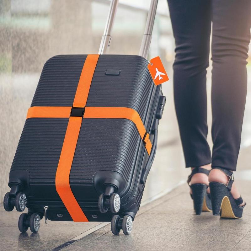 Product Introduction of Portable Travel Set, 4 Counts/set Luggage Straps & Silicone Luggage Tags, Handbag Travel Luggage Tag, for Travel Essentials 13
