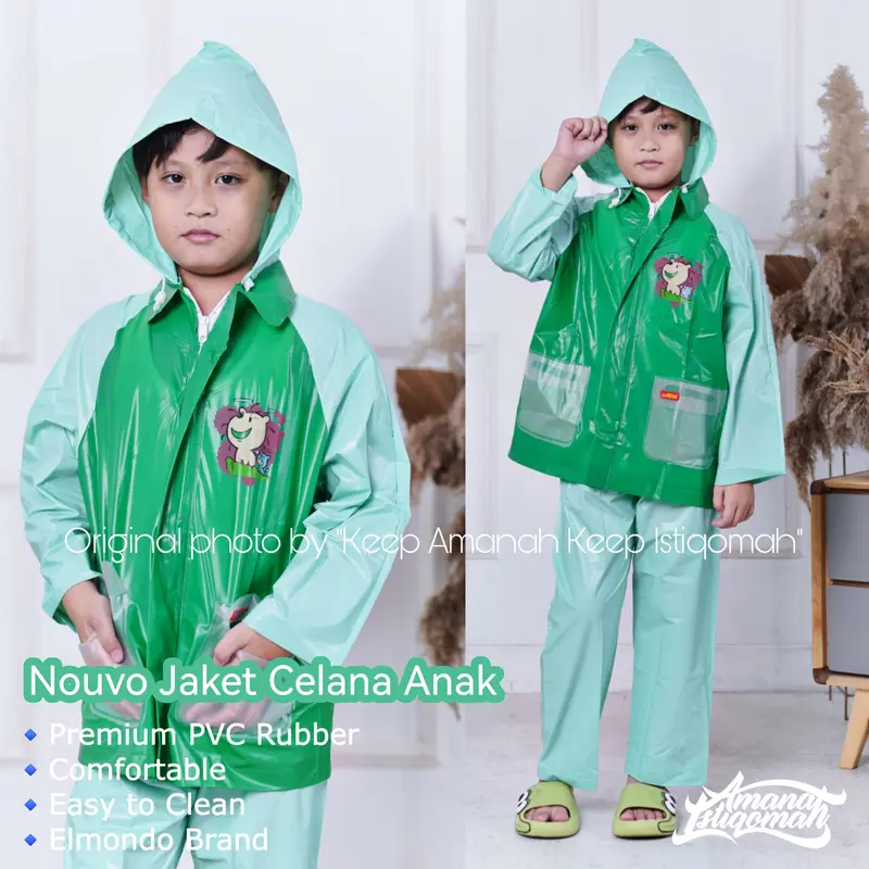 Football Club Jaket Celana Anak Jas Hujan Anak PVC Tahan air 0