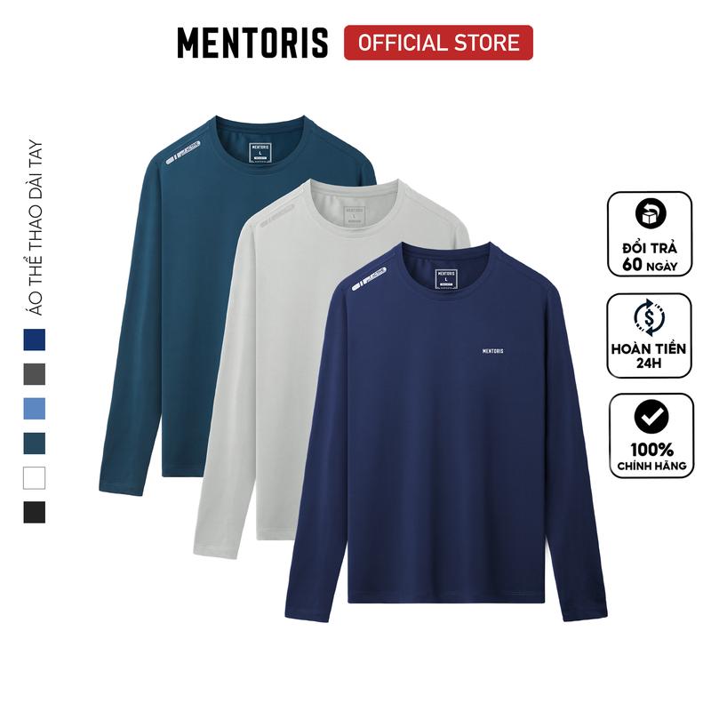 COMBO 3 Áo Giữ Nhiệt Nam Dài Tay Mentoris Áo Thun Thể Thao Năng Động Vải Mềm Mịn Co Giãn 4 Chiều Tập Gym Sport CB3MDT02