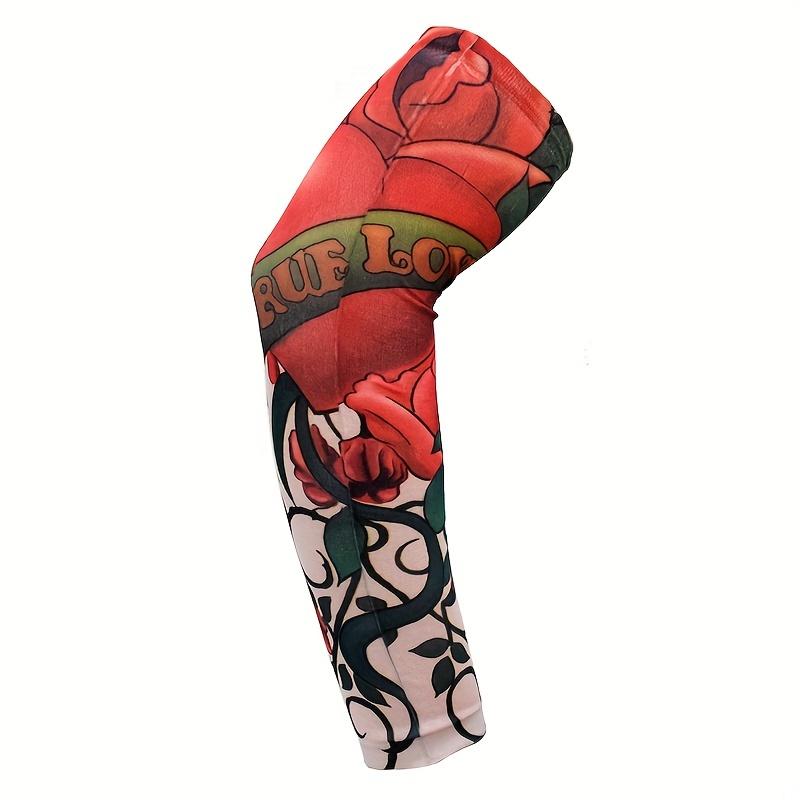 1pc Cycling Tattoo Ice Arm Sleeves, Sun Screen UV Protection Compression Arm Sleeves For Fishing, Camping, Cycling, Hiking 0