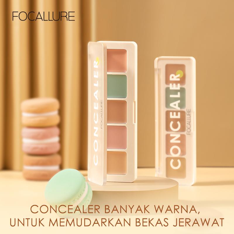  Focallure Kem che khuyết điểm 5 màu không thấm nước dễ tán độ che phủ cao 4.3 g 