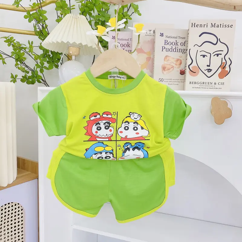 [MinGy BaBy] Bộ quần áo thun lạnh Mingy Baby in hình lớn phi hành gia, shin quần vát vuông cho bé trai bé gái quần  áo 5
