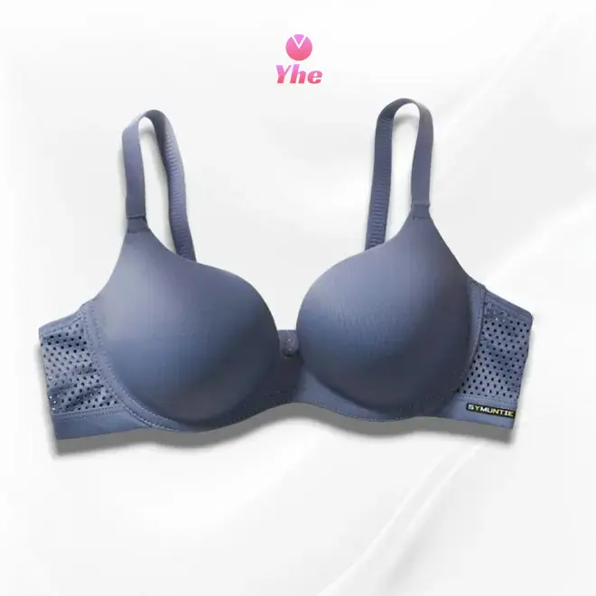 Áo Ngực Cố Định, Đúc Khuôn, Nâng Trung Bình, Tròn, Áp Suất Đầy Đủ, Dành Cho Nữ, Màu Đen Hải Quân
