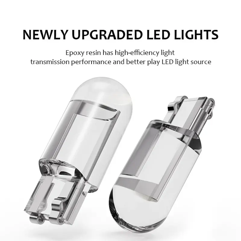 Bóng đèn LED T10 COB W5W 194 168, 1X, Đèn biển số ô tô, Đèn thoát khí bên Acrylic 8