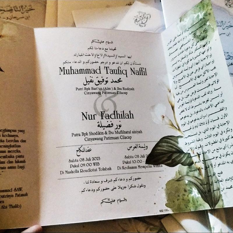 100pcs undangan kitab kuning unik murah vintage rustik 3