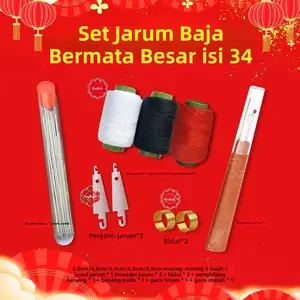 Set 34-potong jarum baja pemotong jahitan jarum mata besar pemotong jahitan jarum alat jahit