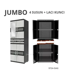 Naiba 9724 / 9704 MSC STUDIO DRAWER - Lemari Pakaian Plastik Naiba FIT Jumbo Kaca MIROR + Kunci / Cabinet Jumbo Naiba Kaca | Rak Baju Plastik | Lemari Pakaian dewasa / Lemari Pakaian Naiba FULL RAK FIT EBONY / LEMARI PAKAIAN