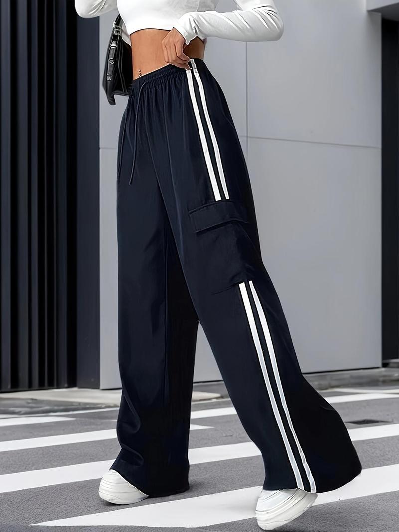 Product Introduction of Women's Pocket Design Cargo Pants, Casual Street Straight Leg Trousers for Daily Wear, Ladies Bottoms for All Seasons 9