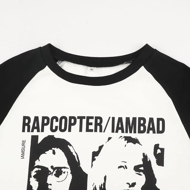 Ev Stuff -Baju Crop Top Remaja Longsleeve RAPCOPTER RIB Ala Korea Kekinian LD 88 1