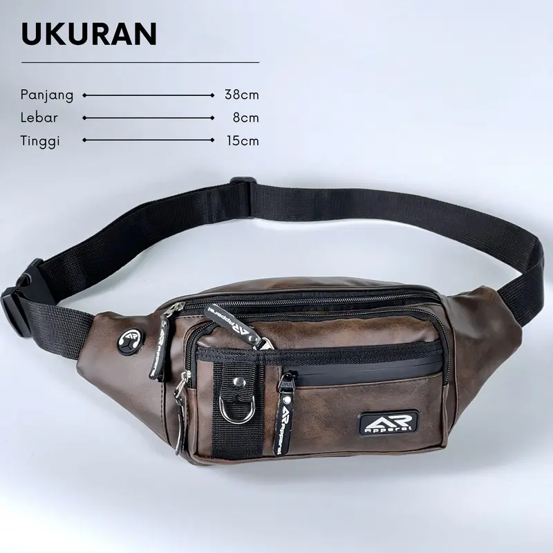 Tas Selempang Pria AR APPAREL Distro Compact Waistbag Slingbag Waterproof Tas Pinggang Cowok 5