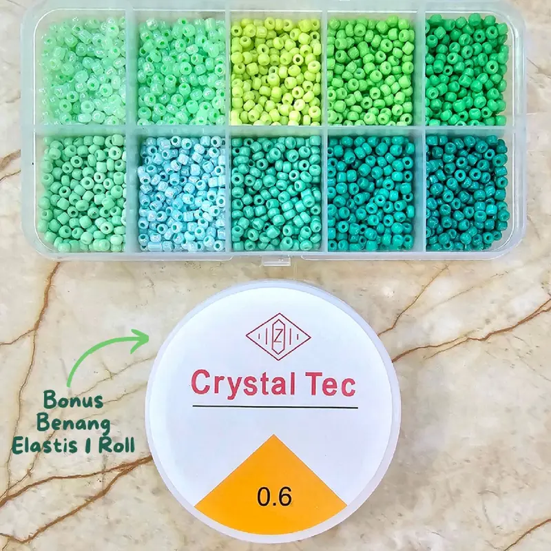 DIY Manik Manik Pasir 1 Box Lengkap - Gelang Cincin Kalung (Gratis Benang Elastis 1 Roll) - SM007 Kerajinan 6