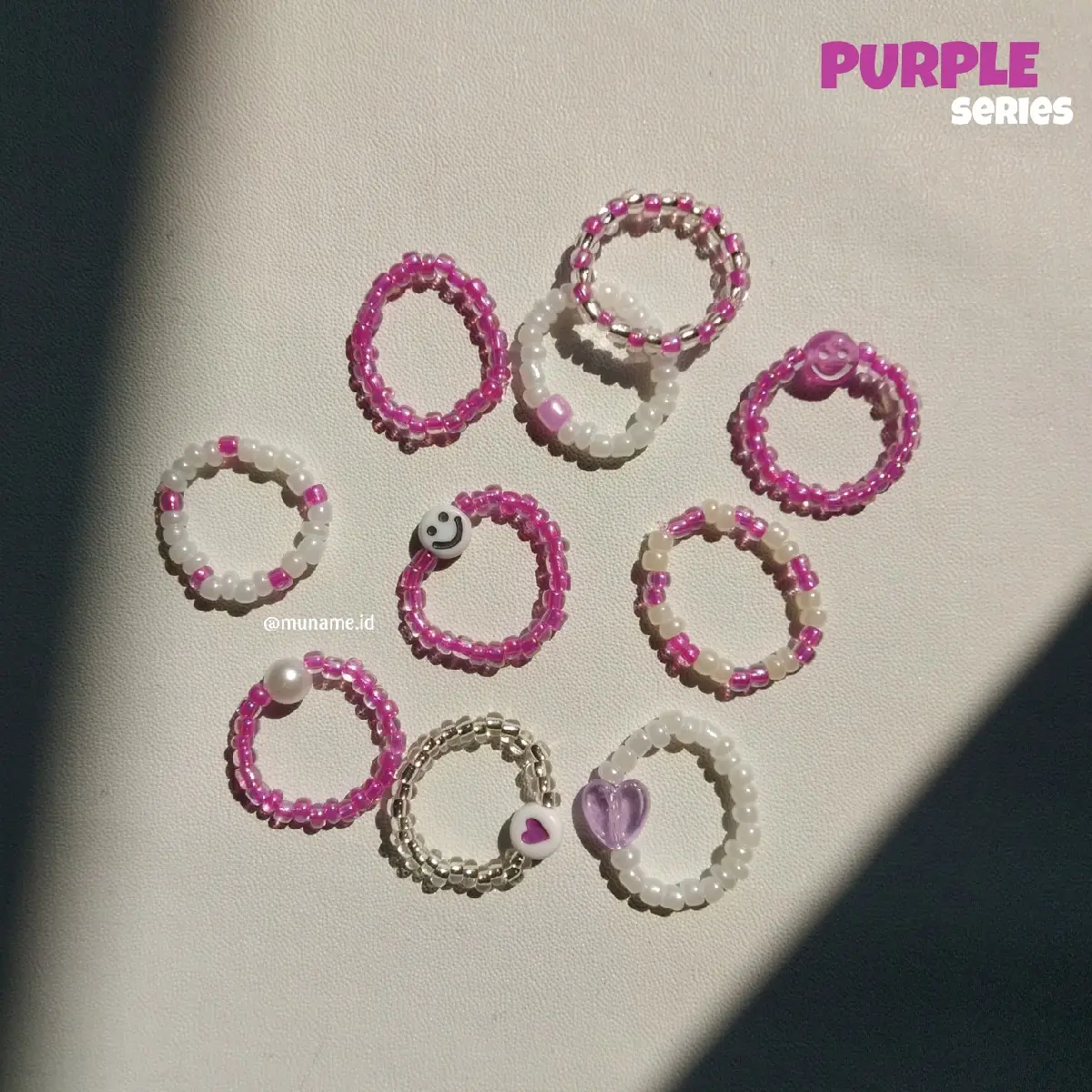 Part 6 | Cincin manik - manik / beads rings - Purple Series