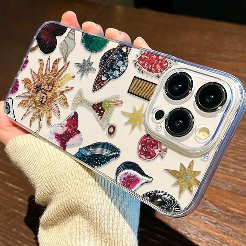Creative Pattern Clear Phone Case, Fashionable Phone Protector Cover, Anti-drop Cellphone Protective Case, Shockproof Mobile Phone Cover for iPhone 7 11 12 13 14 15 Series 2