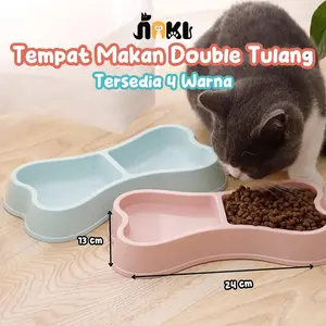 NOKI TEMPAT MAKAN KUCING DOBEL TULANG IMPORT
