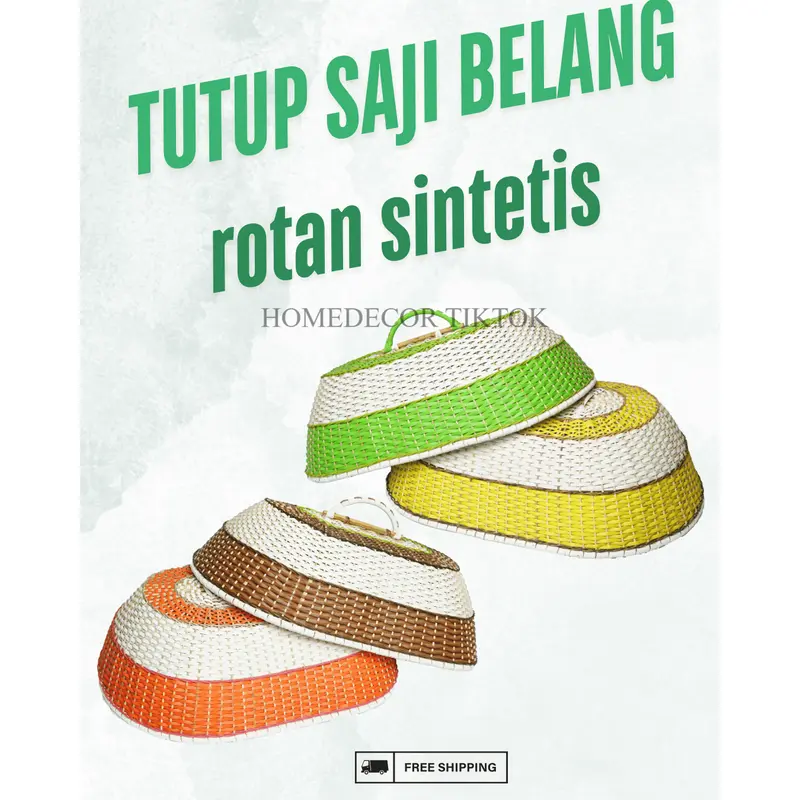 Deskripsi Produk: Tudung Saji Anyaman Rotan Dua Warna Modern 67 x 52 x 22 (satuan cm) 0