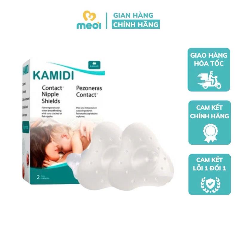 Núm trợ ti Kamidi núm trợ ti hỗ trợ bé bú và bảo vệ đầu ngực cho mẹ -1 hộp có 2 cái