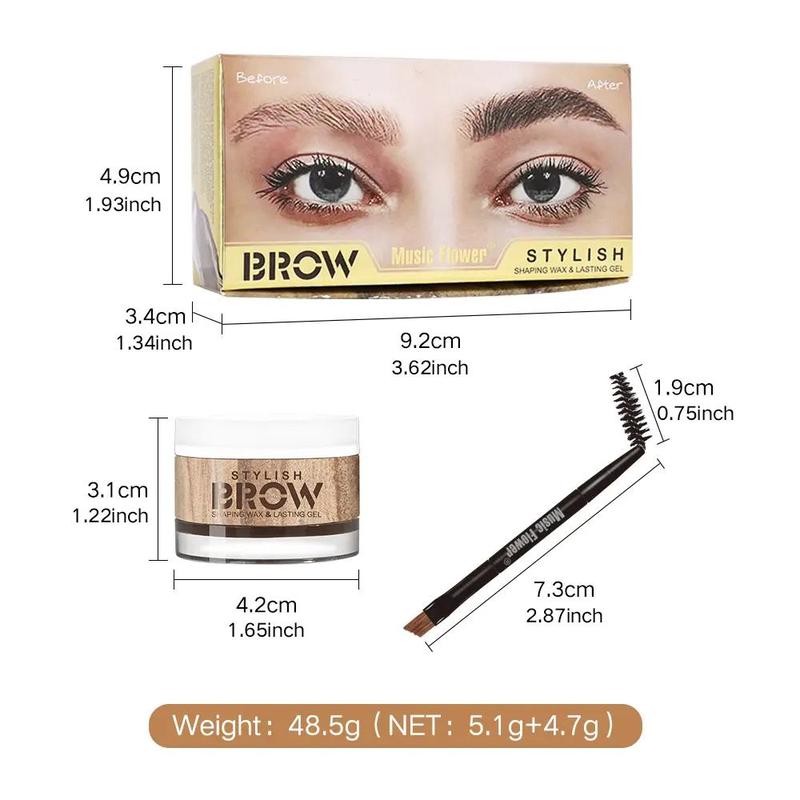 2 in 1 Eyebrow Gel with Brush, 1 Count Waterproof Long Lasting Eyebrow Gel, Eyebrow Makeup Tool for Women & Girls 1