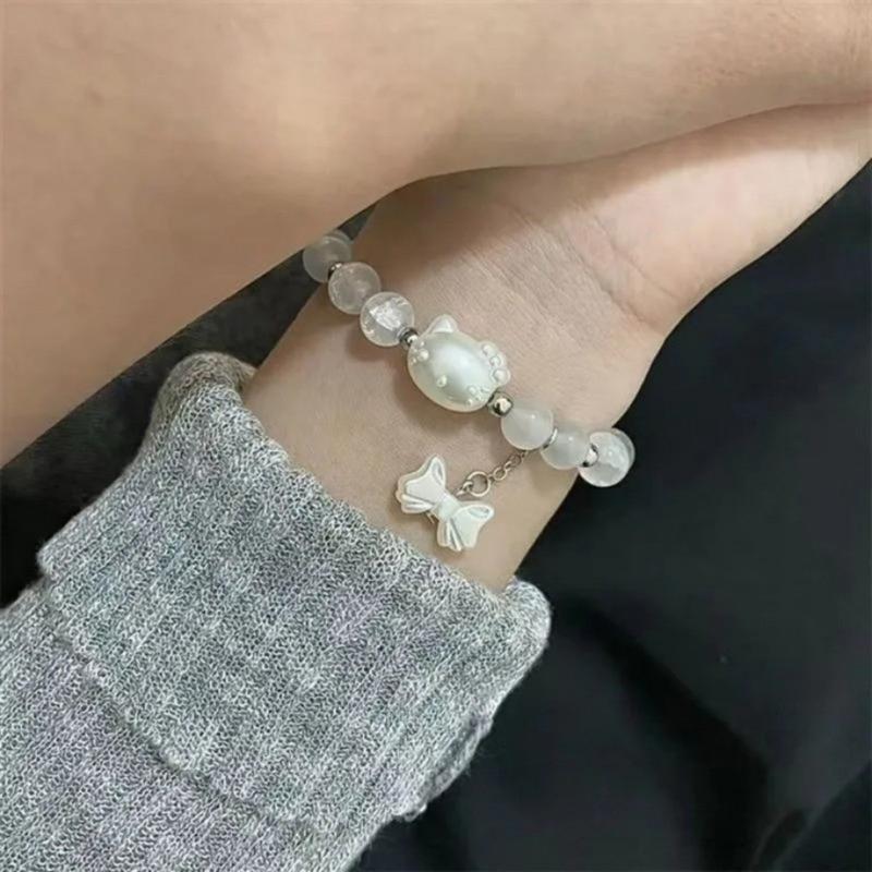 Vòng Tay Pha Lê, Phong Cách Hello KT Hàn Quốc, Thời Trang, Hạt Pha Lê Dễ Thương, Y2k Cho Bé Gái, Đồ Trang Trí Trang Sức, Thích Hợp Cho Các Cặp Đôi Và Bạn Bè, Tuyệt Vời Làm Quà Tặng 4