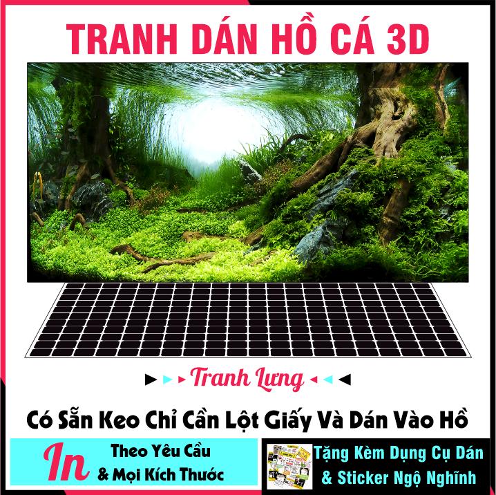 Tranh dán hồ cá 3d - dán bể cá cảnh - dán hồ cá thuỷ sinh - CÓ SẴN KEO DÁN - NHIỂU KÍCH THƯỚC