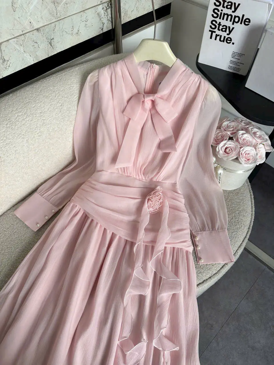 VÁY LIỀN VẢI TƠ NHẬT HAI LỚP ,VÁY DÁNG DÀI HƠI XÒE